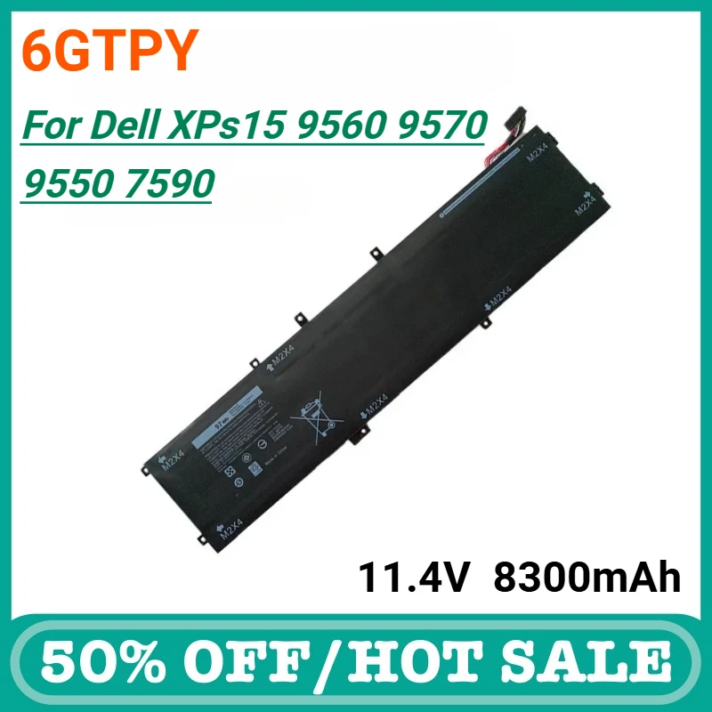 

6GTPY Laptop Battery for Dell XPS 15 9560 9570 9550 7590 Precision 5530 5510 5520 5540 Vostro 7500 Series 5041C 5XJ28 GPM03