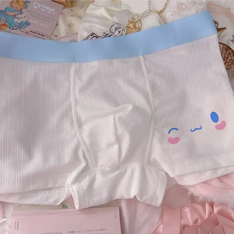 40-105kg Cinnamoroll Cute Kawaii Ice Silk Underwear Men Boxers Summer Antibiosis Cartoon Shorts Boy Gift Breathable Quick Dry