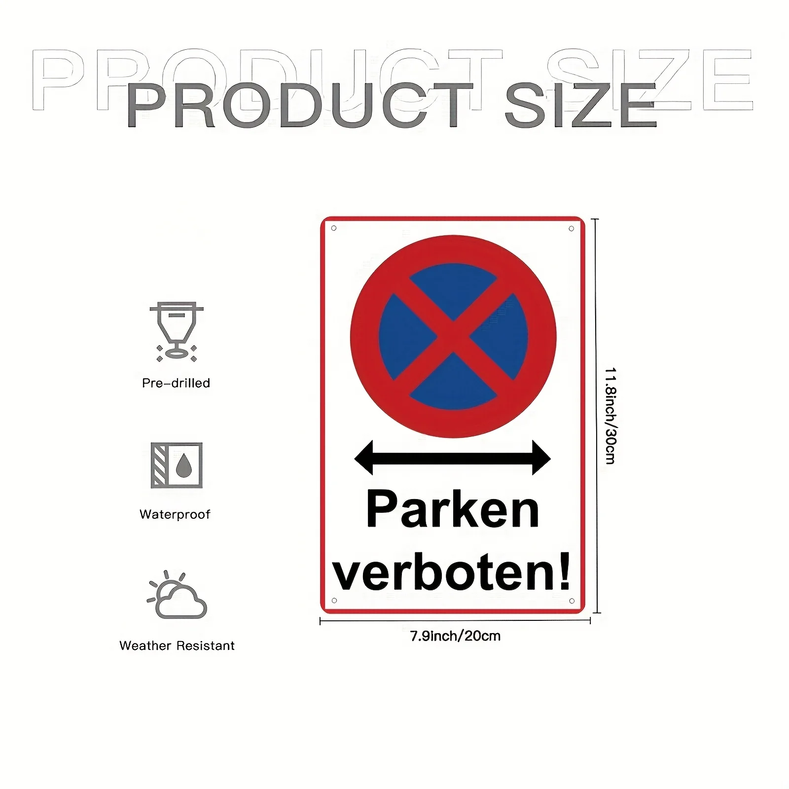 2D Flat, 1pc Metal Sign, Metal Parking Sign - 
