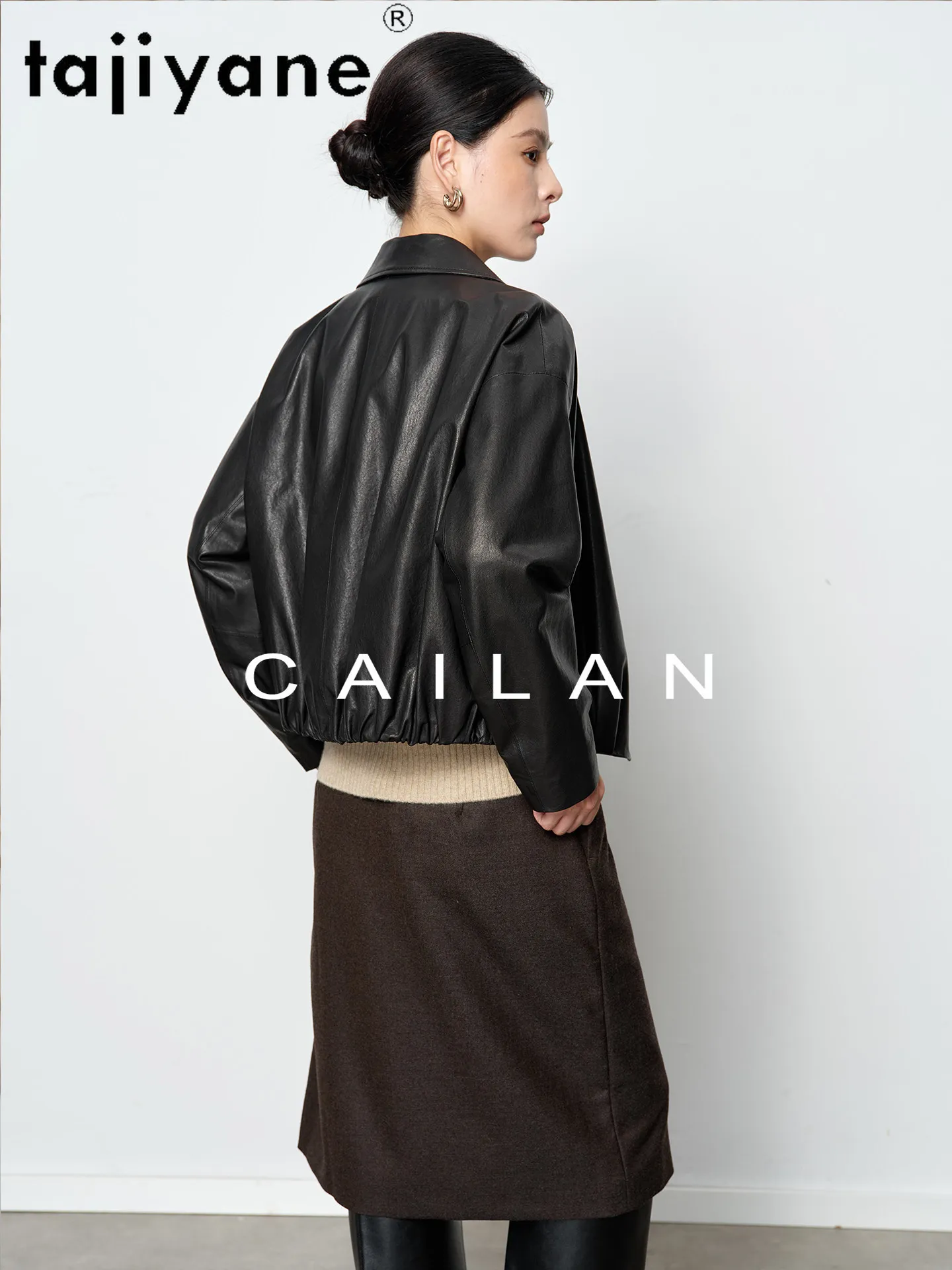 TAJIYANE Giacche in Pelle di Pecora da Donna, Cappotto Corto Casual di Alta Qualità in Vera Pelle, Abbigliamento Autunnale 2026, дубленка женская