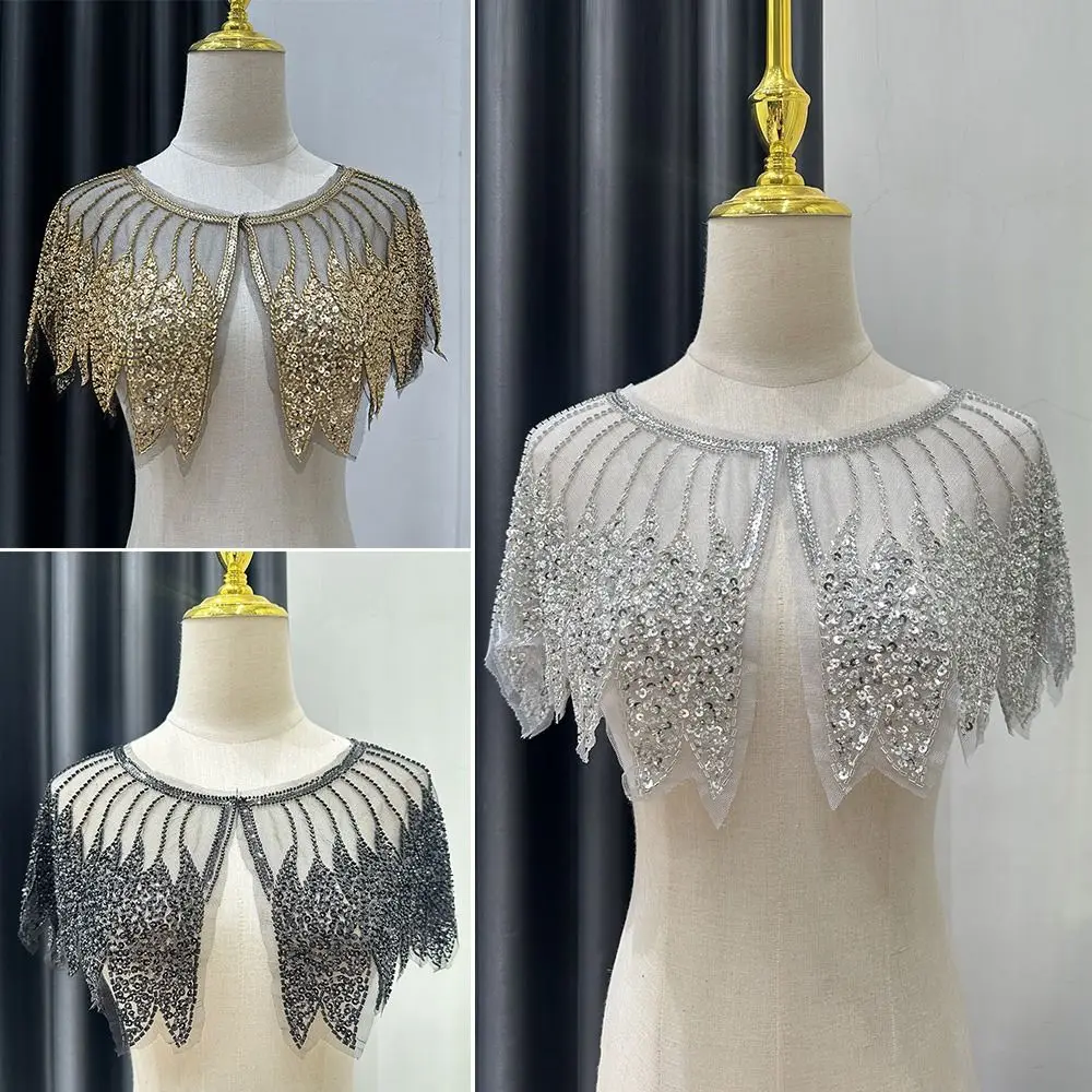 

Винтажная шаль-накидка в стиле 20-х годов с пайетками и бисером, короткая вечерняя накидка