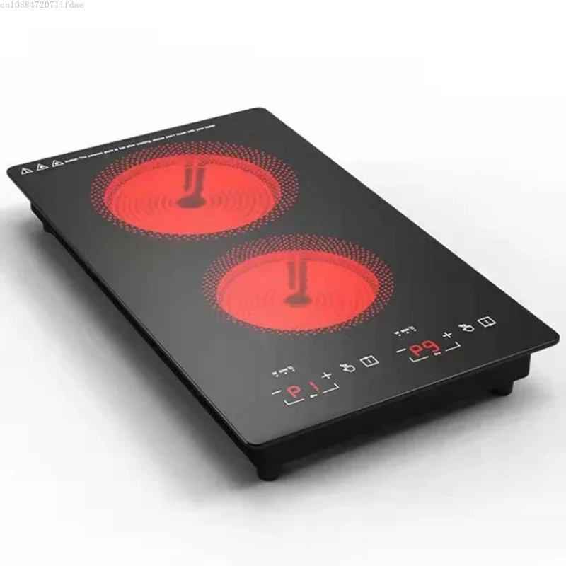 المطبخ 2 حلقات طباخ السيراميك التعريفي كوكتوب مزدوج طباخ كهربائي الفرن التدفئة طباخ موقد كهربائي لوحة الطبخ العمودية #5