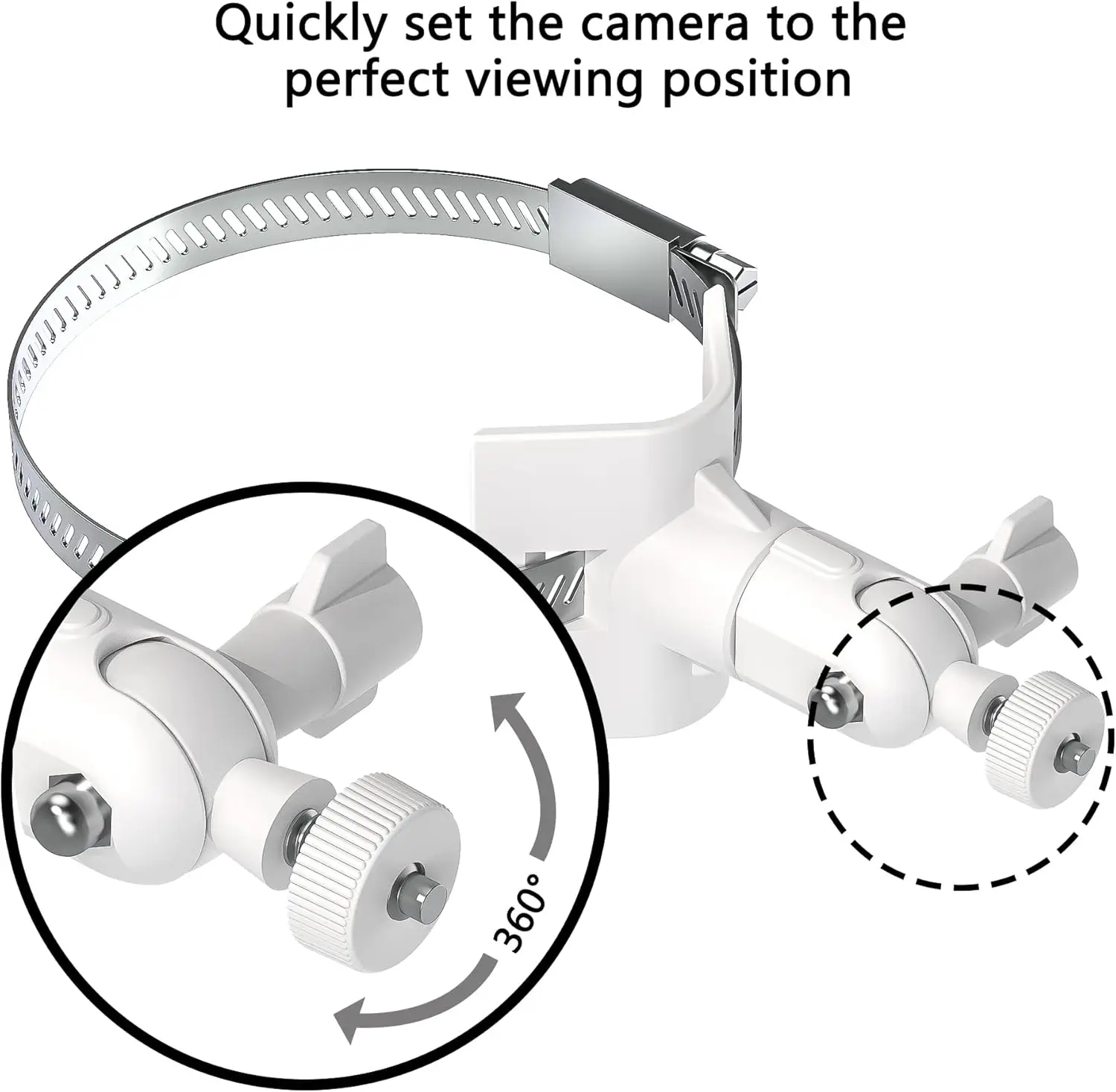 Abrazadera Ajustable de Acero Inoxidable para Mangueras y Tubos, Soporte de Montaje para Cámaras Reolink con Batería Argus 2/Pro/Eco/Go/Go PT/PT/3/3 Pro