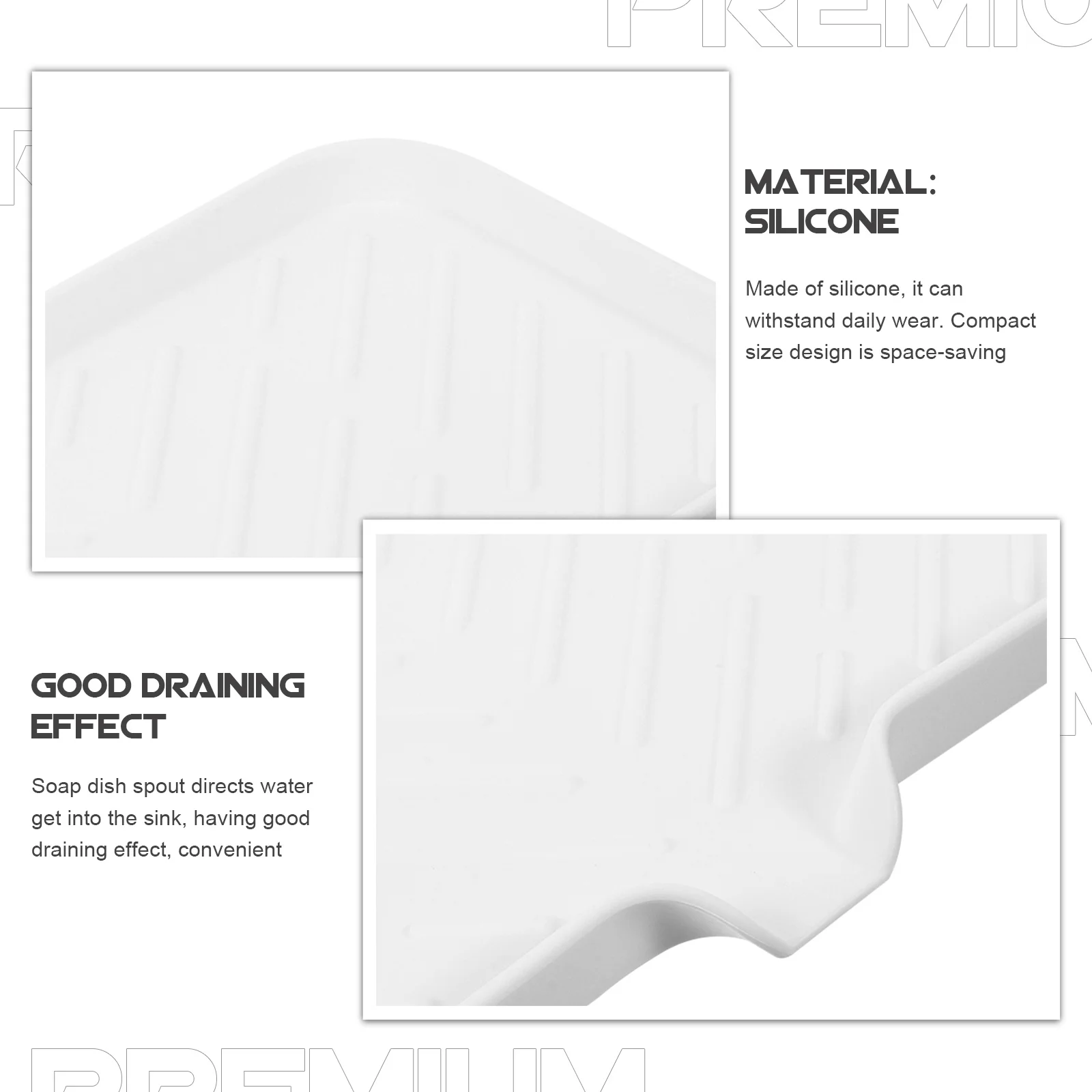 

Bathroom Box Silicone Self-Draining Soap Holder Compact For Sink Shower Countertop Small Organizer Drain Tray Kitchen Soap