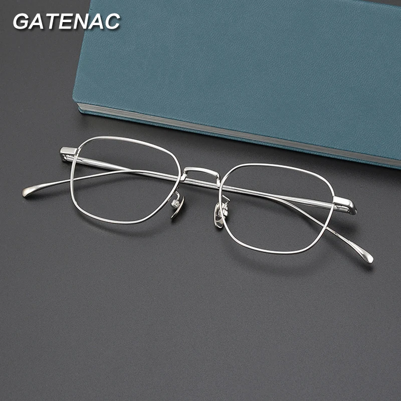 8.5g Pure Titanium Eyeglasses Frame Men Vintage Myopia Prescription Optical Glasses Frame Women Luxury Brand Small Spectacles