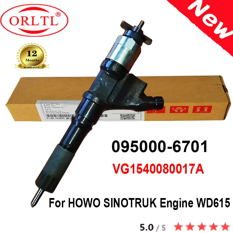 

NEW 095000-6701 Genuine Fuel Injector 0950006701Nozzle 095000-6702 For HOWO SINOTRUK Engine WD615