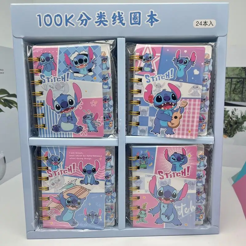 Disney Stitch Portable Journal Notebook Cute Anime Cartoon Fashion Child Coil Book School Supplies Magnetic Buckle Notebook Gift