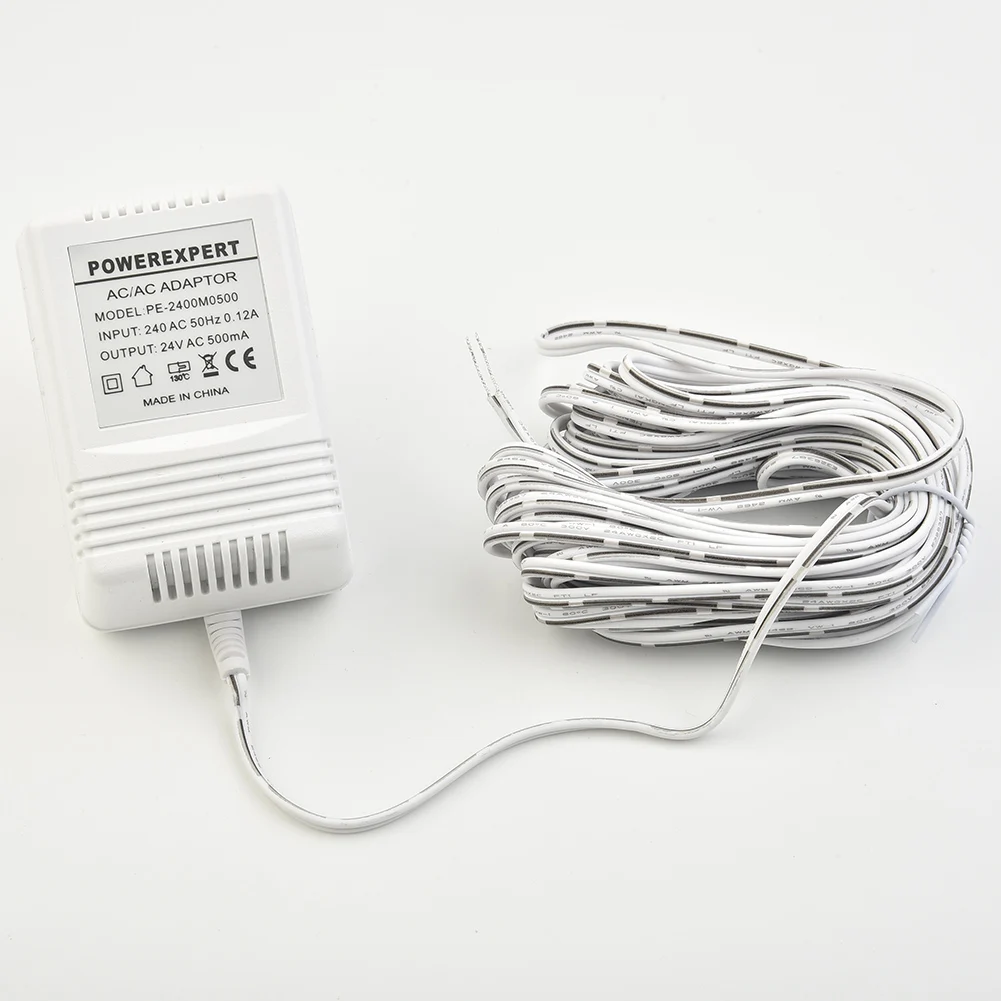 Transformador de timbre de vídeo de 24V y 500mA, Cable de 8 metros, adaptador de fuente de alimentación de cámara, cargador para anillo de