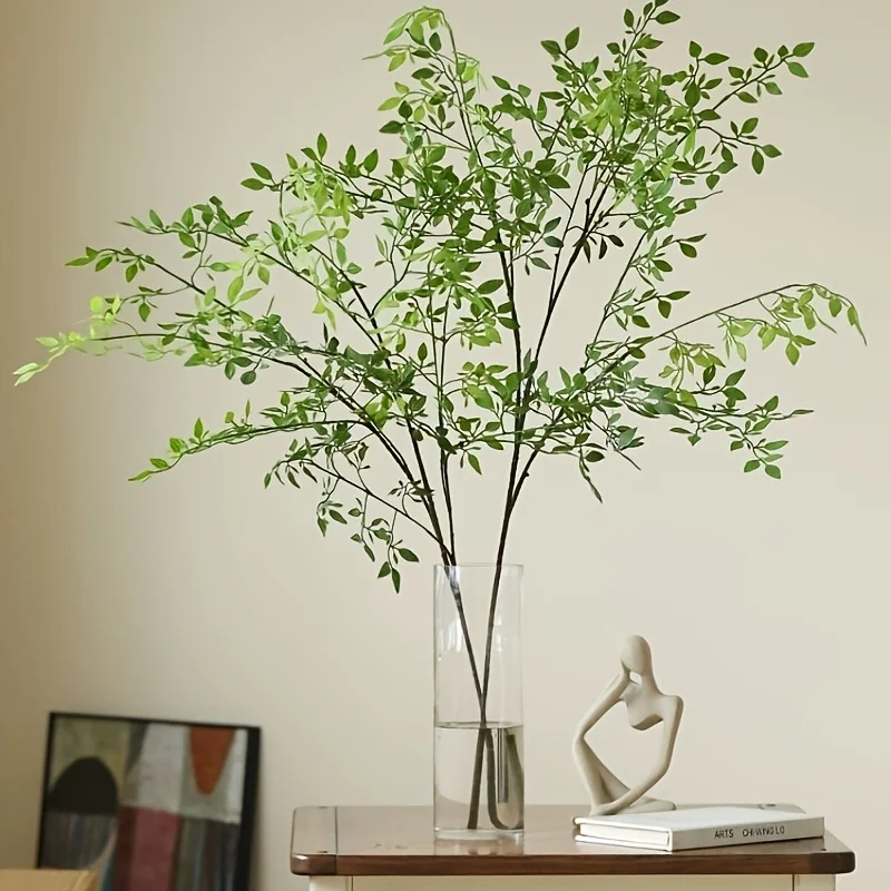 1 Stück, Einzelstiel, ohne Vase, 93 cm künstliche Nandina-Bambuspflanze für Zuhause, Wohnzimmer, Hoteldekoration, Landschaftsgestaltung, Direktverkauf ab Werk, 5-zweigige künstliche
