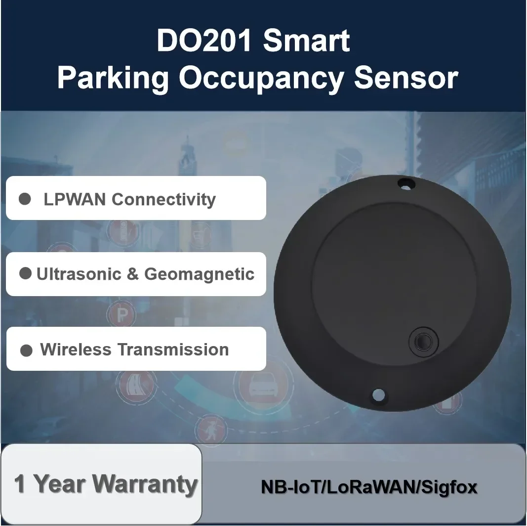 2026/Latest Wireless Parking System Occupancy Sensor Ultrasonic Geomagnetic LoRaWAN Car Parking Lot Space Sensor Monitoring Syst