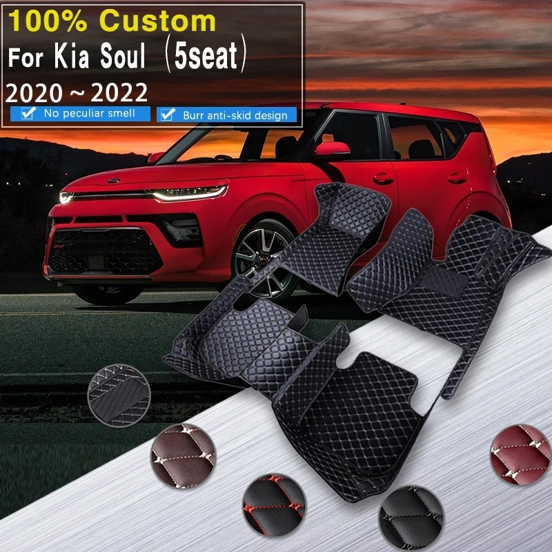 Car Floor Mats For Kia Soul SK3 2020~2022 Anti-dirt Pads Accesorios Para Auto Waterproof Floor Mats Rug Car Interior Accessories