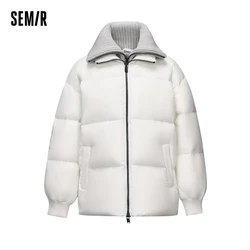 Semir Down Jacket Women Mid-Length Three-Proof Fashion Winter 2023 New Loose Sports Style Down Jacket