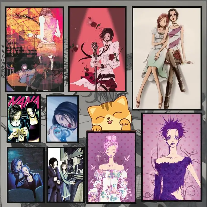 Nana Retro Classic Movie Poster HD Anime Hot Theme Sänger/OST/Film-Wasserdicht Selbstklebende Heimdekoration