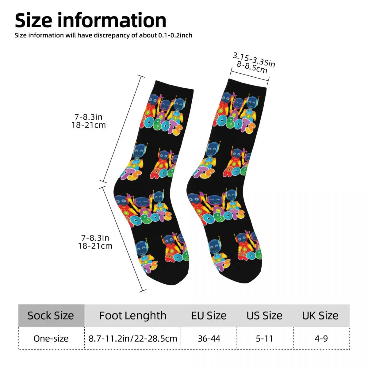 Robots Sock Printed Man Polyester
