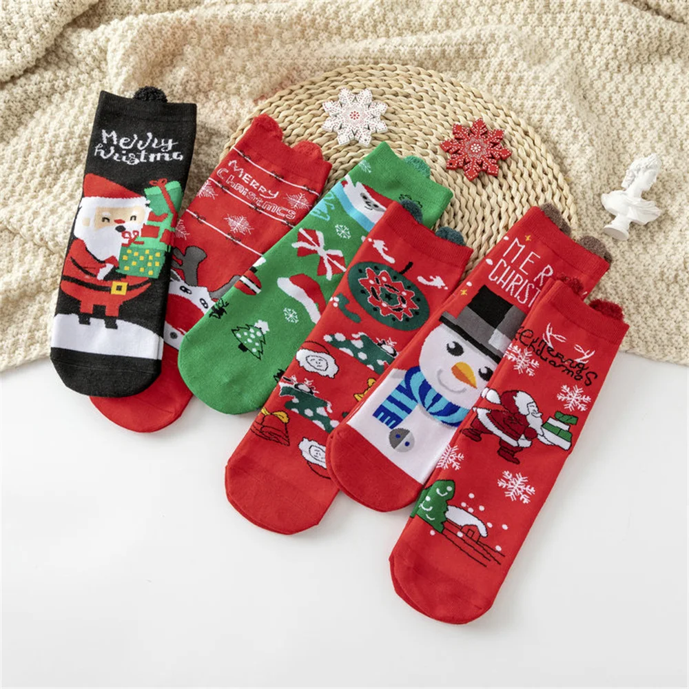 Christmas Cotton Cartoon Socks Merry Christmas Decorations For Home Xmas Ornaments Gifts Navidad Party Supplies Happy New Year