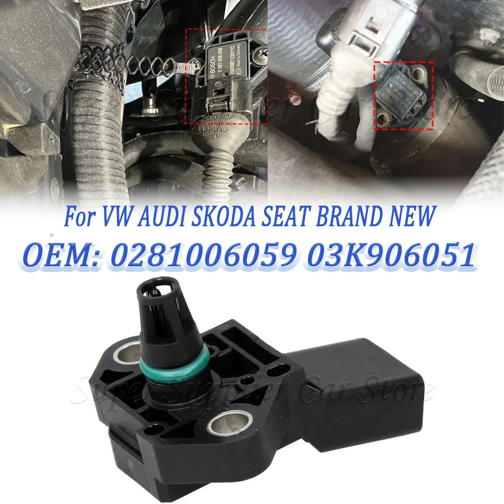 Новый подходит для VW AUDI SKODA SEAT автомобиля 1,9 Tdi 4 бар, аксессуары для датчика давления карты, 1 шт. 0281006059 03K906051 0281006060
