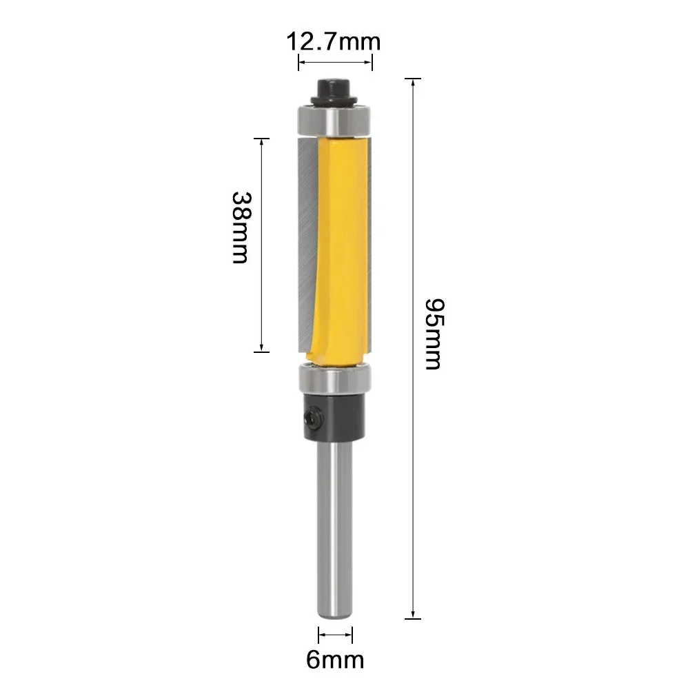 1pc 6mm Shank Milling Trimming Cutter Carving Double Bearing Straight Router Bit Milling Cutter Router Bit For Wood Woodworking