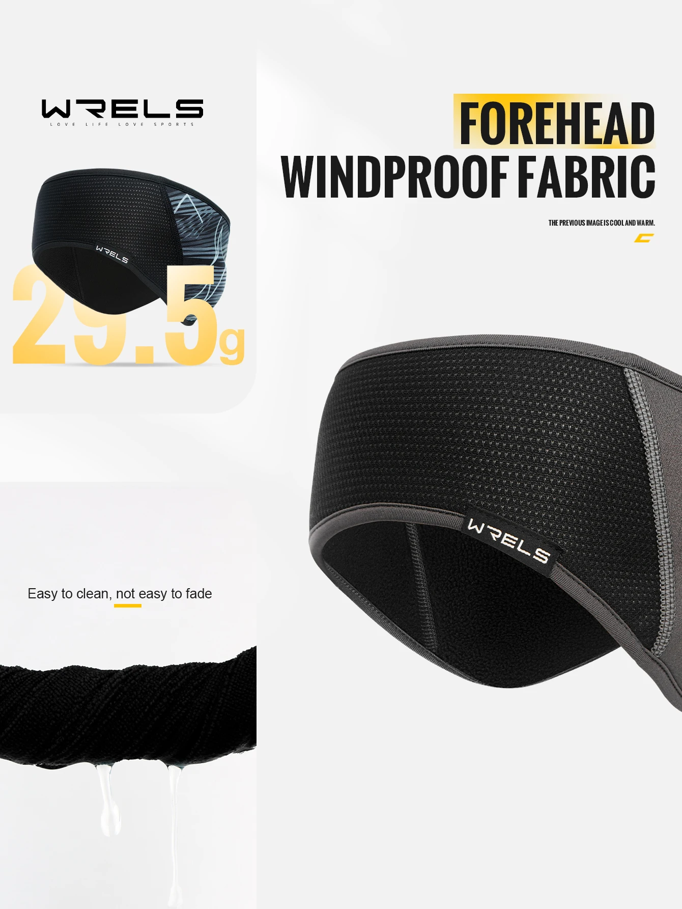 WRELS Outdoor Running Windproof Elastic Ear Muffs Headwear Lightweight Ear Protection Winter Autumn Sport Ear Warmer Headbands