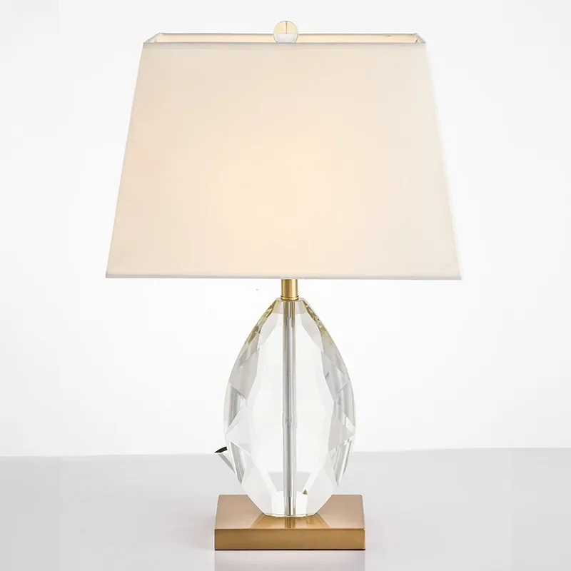Modern American light luxury crystal, desk lamp creative designer, simple and warm model room, living room study bedroom bedside