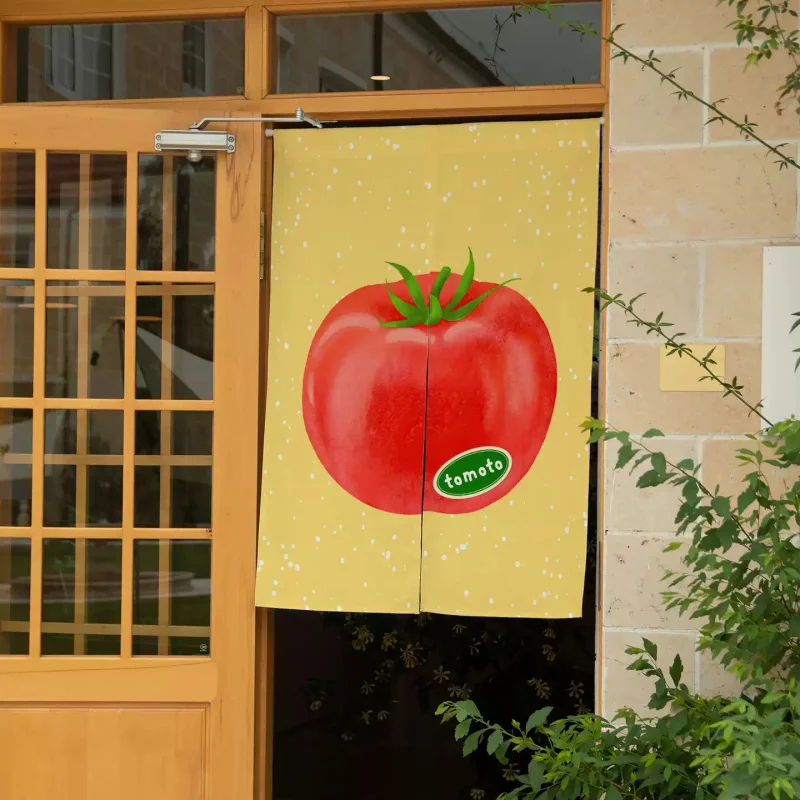 VIKAMA Kreativer Tomaten-Türvorhang, Küchen-Trennvorhang, Schlafzimmer-Trennvorhang, kurzer Fenstervorhang, Heimdekoration