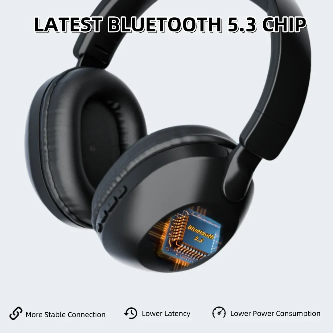 SODO SD1102 سماعات رأس لاسلكية HiFi ستيريو فوق الأذن سماعات قابلة للطي خفيفة الوزن بلوتوث 5.3 سماعة رأس للسفر/الهاتف المحمول