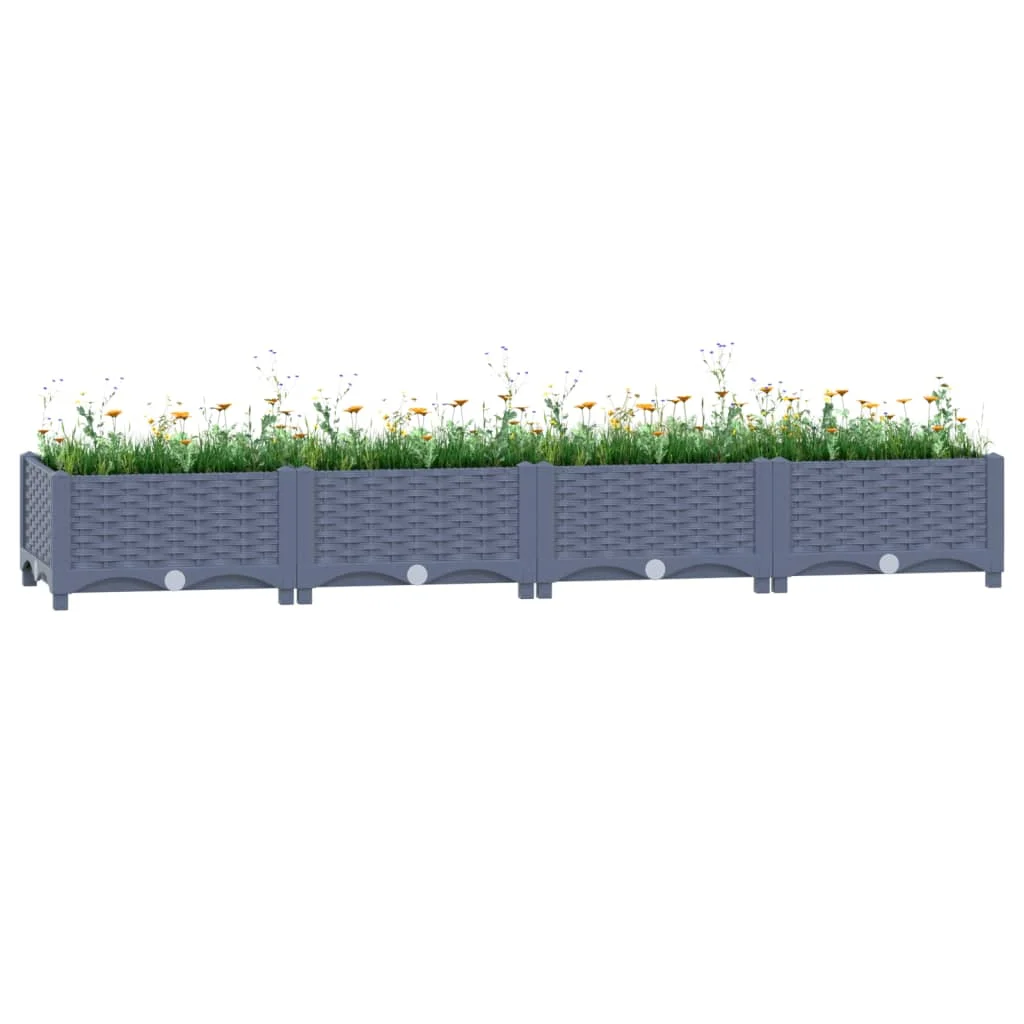 Erhöhter Pflanzgefäß 160 x 40 x 23 cm aus Polypropylen. Außendekoration, Anbaustöpfe, Gartendekoration