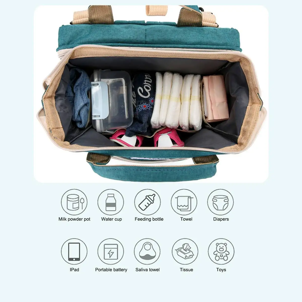 Baby Nappy Changing Bags Changing Station Portable Baby Bed Travel Bassinet Folding Crib Shade Cloth Changing Pad Waterproof