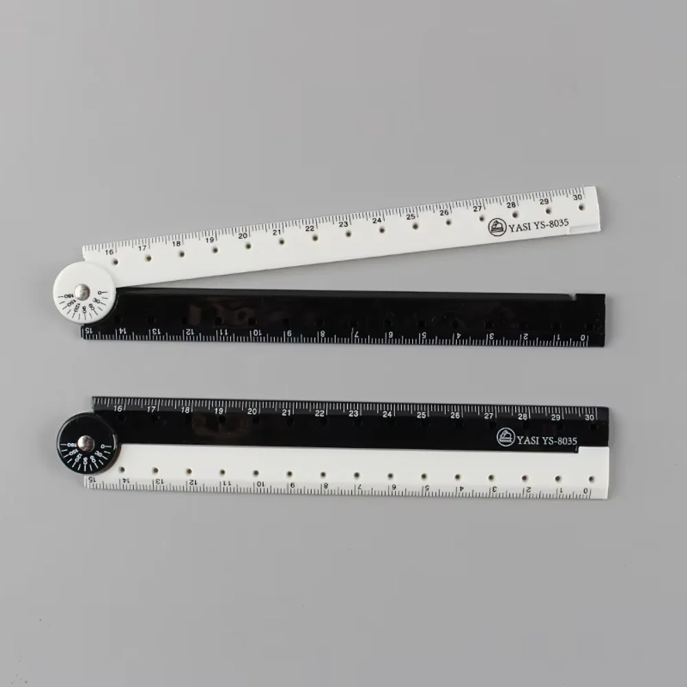 1Pc Black White Simple Graphic Foldable Ruler Creative Stationery Student Learning Supplies School Office Measuring Tool