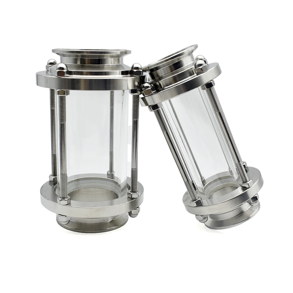 Imagem -03 - Sanitária Tri Clamp Clover Flow Sight Glass Homebrew Fitting Beer Diary Produto 1.5 Ss304 Aço Inoxidável