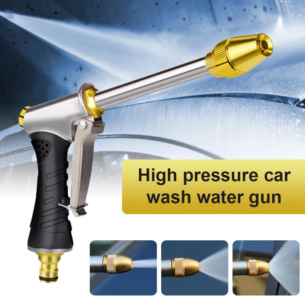 Portable High-pressure Water Gun Adjustable Metal Cleaning Car Wash Machine Garden Watering Hose Nozzle Sprinkler Foam Water Gun