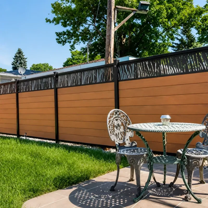 Fence Outdoor Modern Co-extrusion Plastic Wood Composite Privacy House Fence Panels Board for Garden