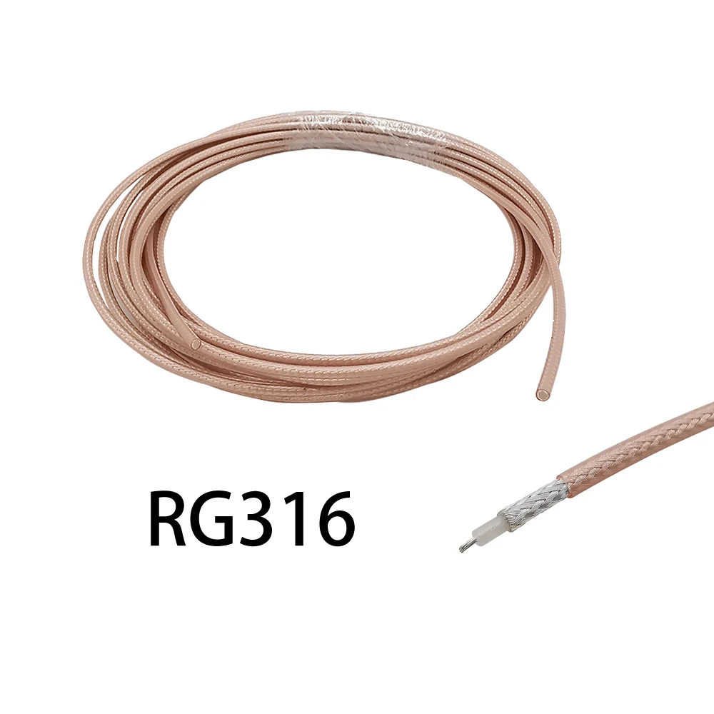 RG316 RG-316 Cable Wire Antenna Low Loss Pigtail Jumper 50 Ohm RF Coax Cable for Crimp Soldering Connector 3m 5m 10m