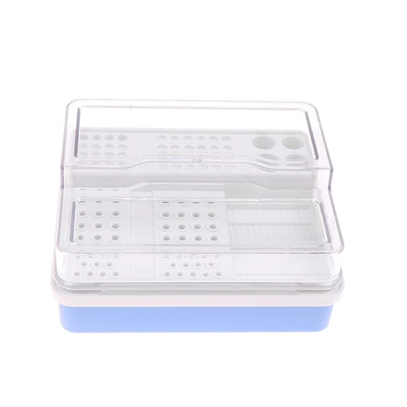 96 Holes Dental Endo Box Carbide Burs Diamond Burs Drill Placement Box Plastic Implant Holder Sterilize Case Disinfection Holder