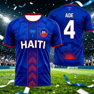 New Summer Haiti Theme Football Jersey Sports Fan Surrounding Match Training T-shirt Breathable Men's Women Family Kids Tees