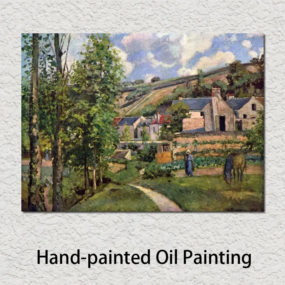 

Hand Painted Canvas Art Landscape at Pontoise Camille Pissarro Paintings Reproduction Impressionist Artwork Modern Home Decor