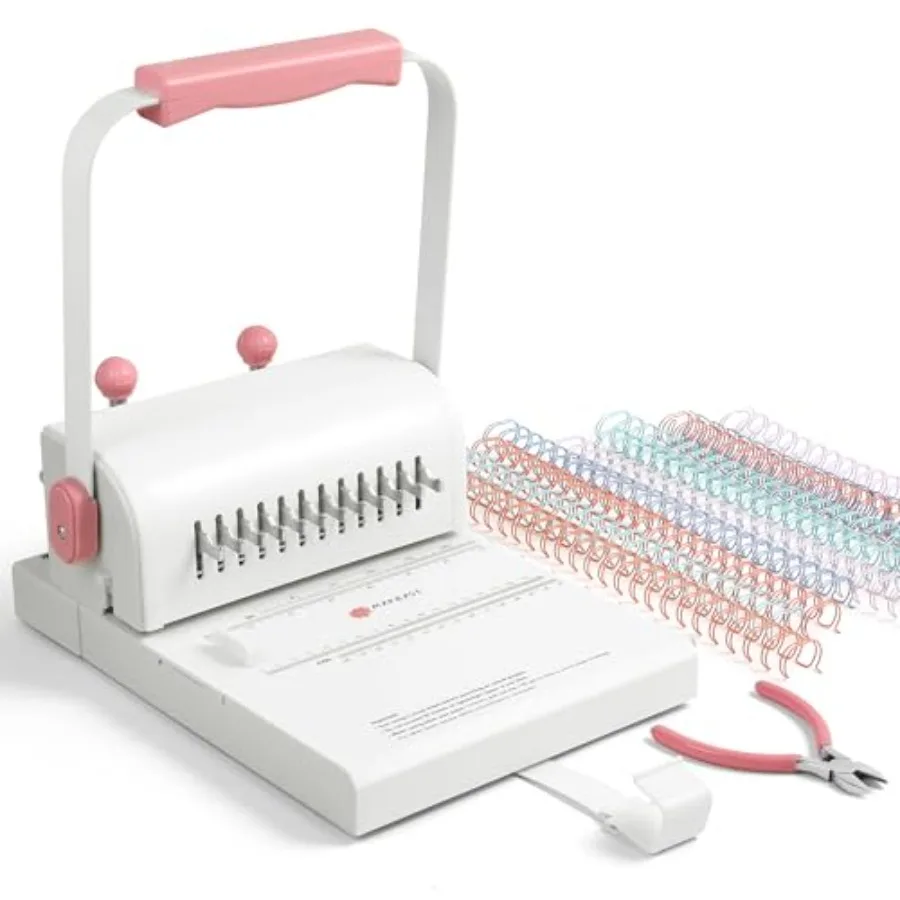 

Binding Machine Hole Pitch 2:1 - Portable Book Binding Kit with 10PCS 5/8'' Binding Wires Plier, for DIY Notebooks, Albums, Jou
