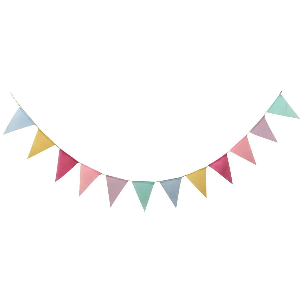 

Triangle Flags Linen Banner Hanging Pennant Bunting Wedding Decor Birthday Party Supplies Holiday Welcome Garland