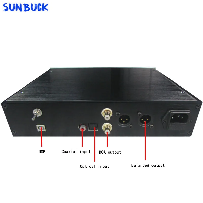 Sunbuck es9028q2m sa9227 koaxial faser dac dsd decoder rca symmetrischer ausgangs decoder