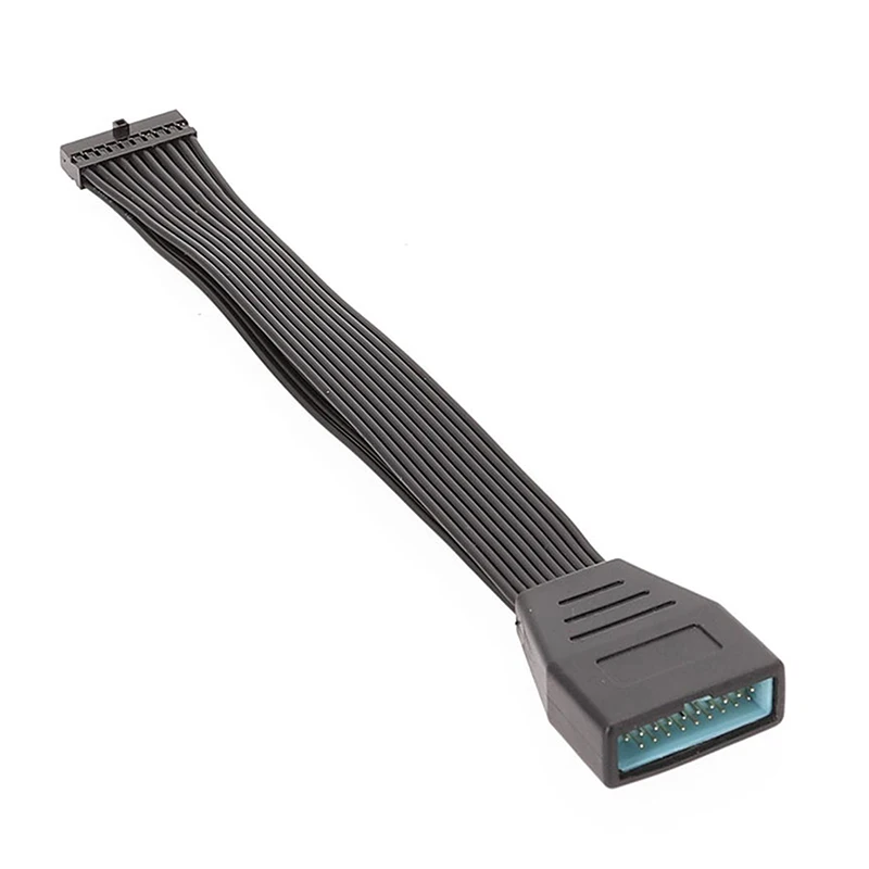Cable de extensión de cabezal USB 3,0, adaptador de placa base extensor de cabezal interno de 19/20 pines USB 3,0 de perfil bajo de 5,9 pulgadas