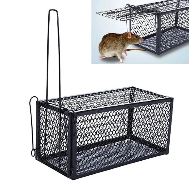 1-PCS Self-locking Trap Catcher Mouse Rat Bait Mice Live Box Mice Trap Cage Reusable Catch Rat Implement Trap Rat Cage Iron Cage