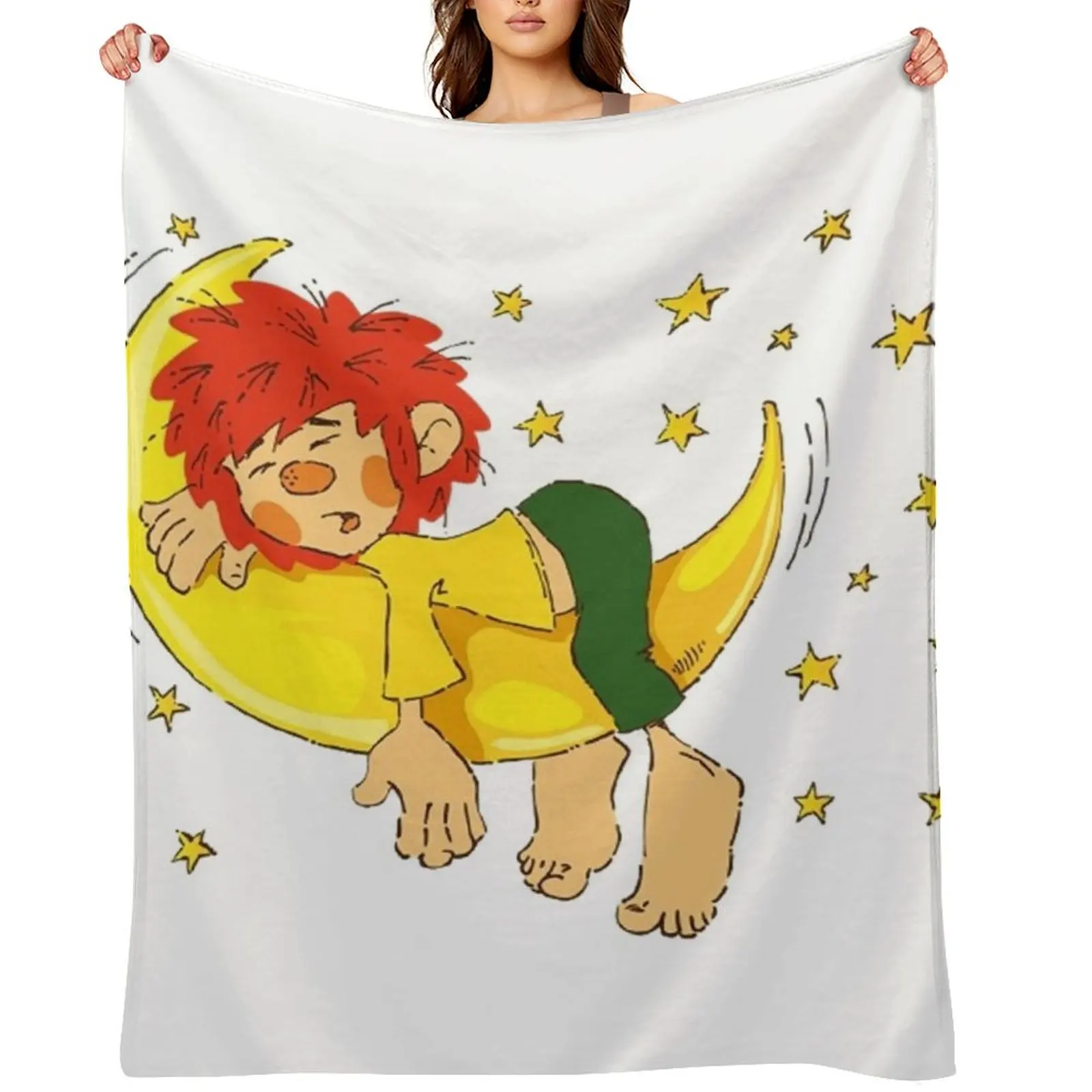 

Pumuckl und die gelben Sterne Throw Blanket Beach Weighted Blankets For Bed Hairys Blankets