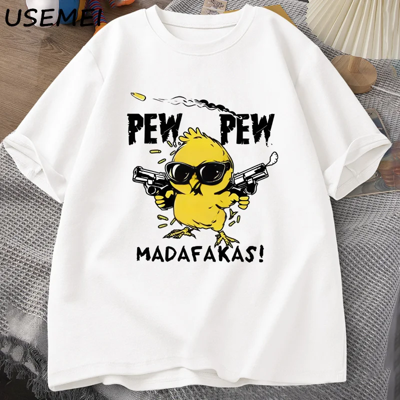 

Pew Pew Madafakas Funny Graphic T Shirts Crazy Cat Printed T-shirt Casual Cotton Short Sleeve Adult Humor Tee Shirt Mens Clothes