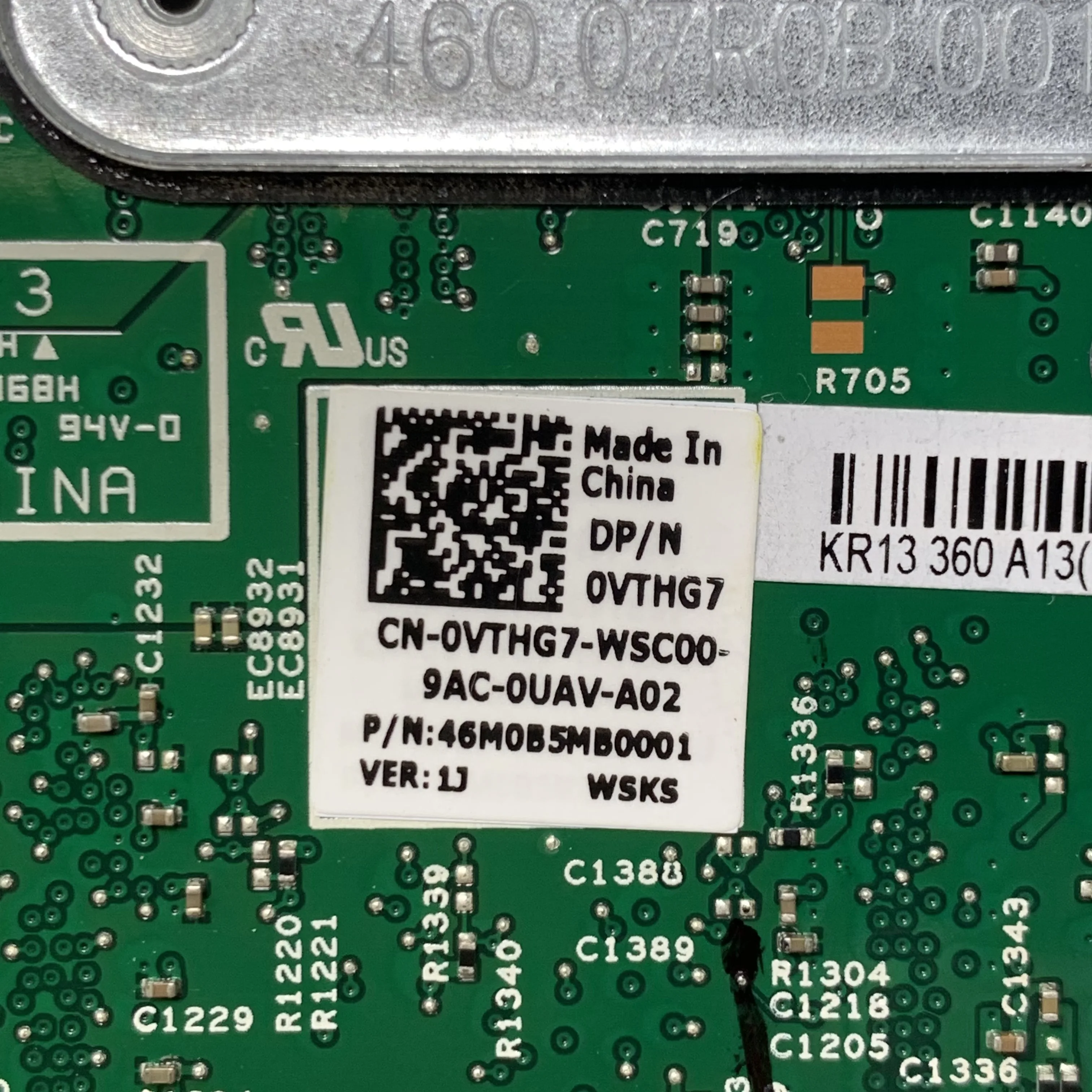 Placa base VTHG7 0VTHG7 CN-0VTHG7 16839-1 para DELL Inspiron 13 7370 7373, placa base de ordenador portátil con SR3LB i5-8250U CPU 8GB 100% probado