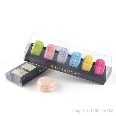 

Набор из 50 прозрачных пластиковых коробок для макарон, на 6 штук, для выпечки, шоколада, конфет, печенья, кексов, десертов, упаковка для праздников