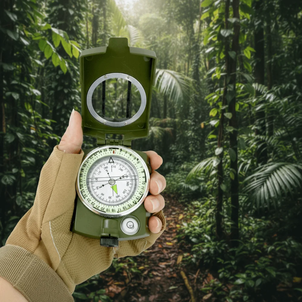 Precision Instrument Luminous Outdoor Compass High Precision Waterproof Survival Compass Mini Multi-Function Compass Camping