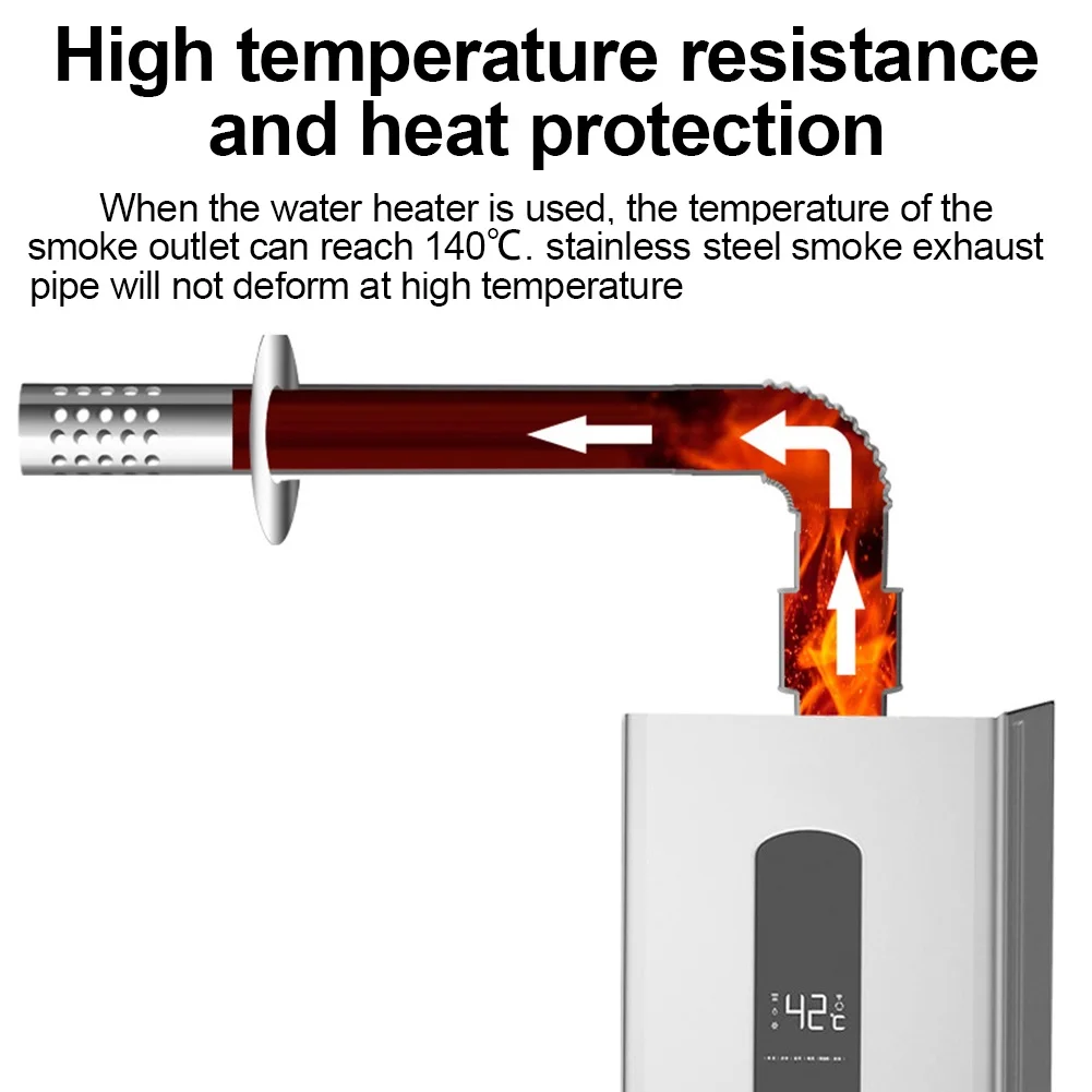 أنبوب موقد بطانة المداخن من الفولاذ المقاوم للصدأ بقطر 87-100 مم لأجهزة التسخين، طول 0.2-0.5 متر فضي