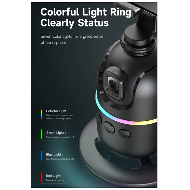 NEW P03 Pro 360 Rotation Gimbal Stabilizer AI Following Face Tracking Desktop Gimbal PTZ For Smartphone Live