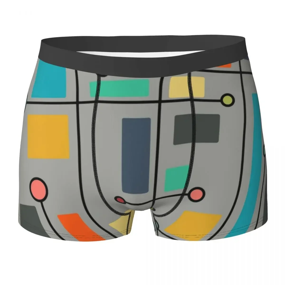 Boxer Underpants Shorts Mid-Century Modern Abstract Art Panties Men Comfortable Underwear For Homme Man Boyfriend Gifts