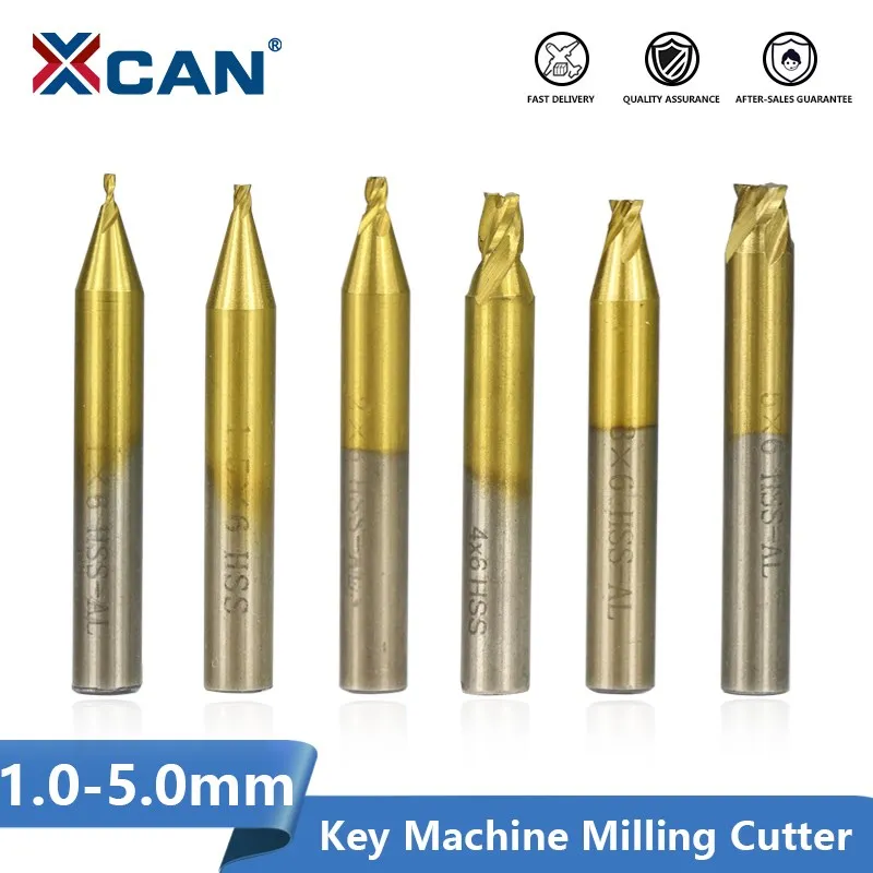 XCAN 1pc Milling Cutter for Vertical Key Cutting Machine Locksmith Tools 6mm Shank Key Cutter 1.0/1.5/2.0/2.5/3.0/4.0/5.0mm