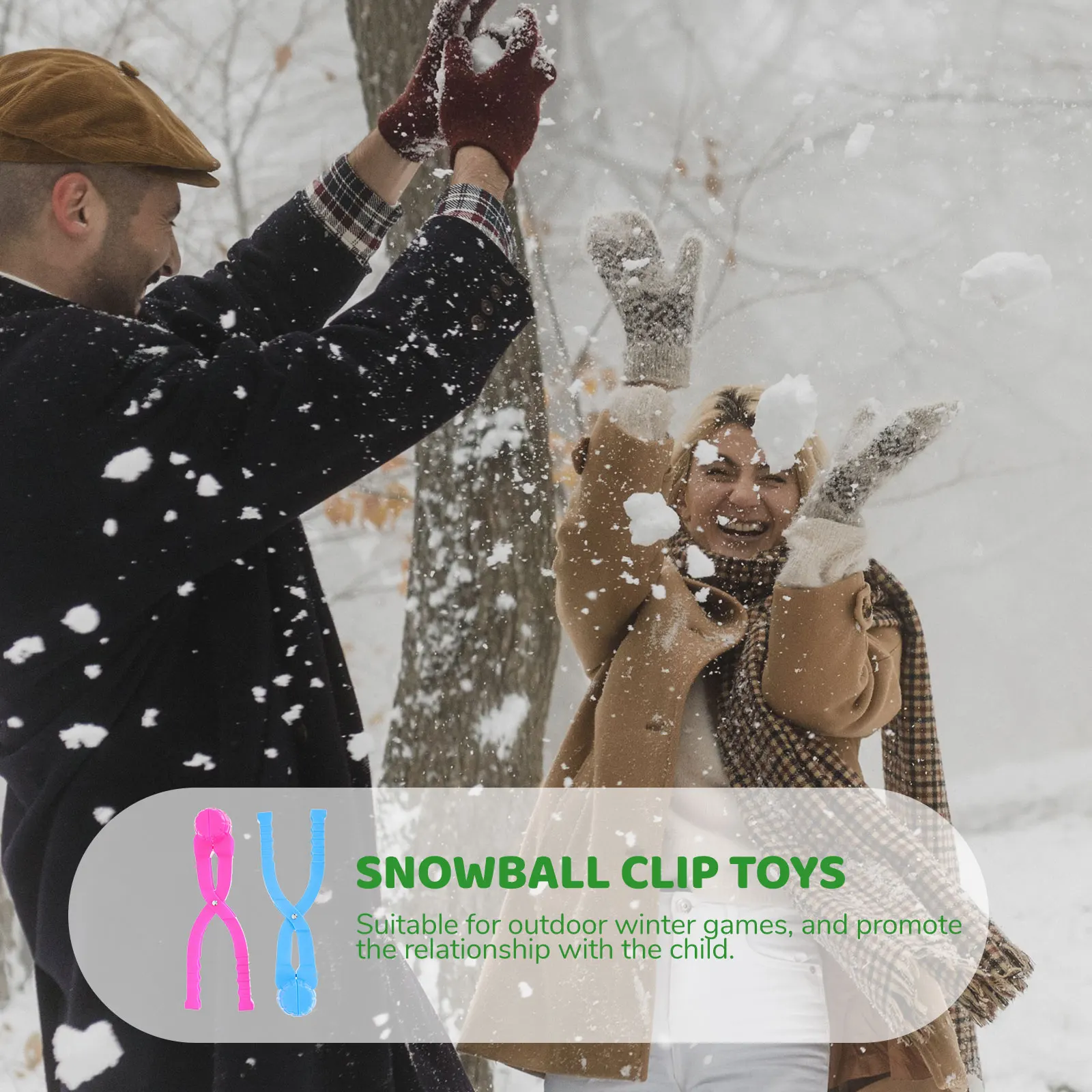 

HOOTNEE 2pcs Large Snow Sphere Making Clips Winter Outdoor Toy for Kids Random Color Recreation Clamp